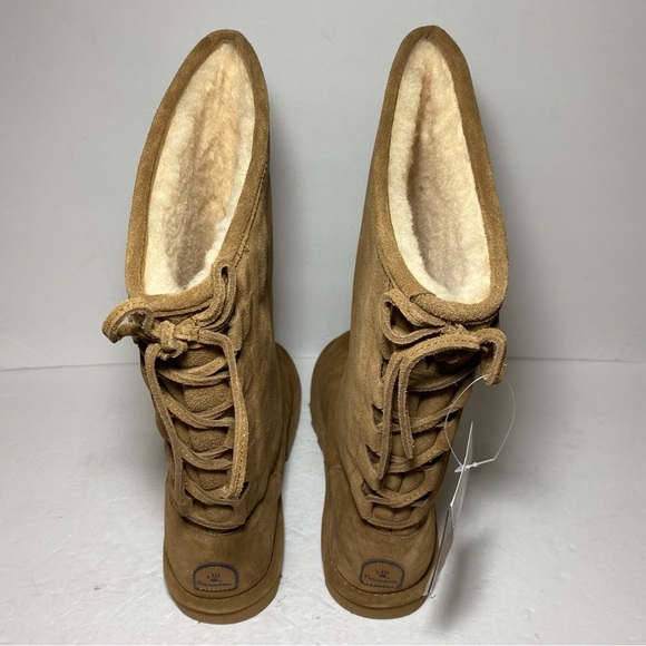 New BearPaw Women’s Phylly Hickory II Tan Suede Lace-Up Boots Size 11 - Picture 5 of 16